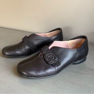 Beautifeel Leather Slip-On Black Loafer Flat Ivy Ballerina Women EU 38 Rose